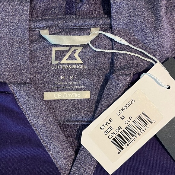 NWT Cutter & Buck Women’s DryTech Tackle Hoodie, Purple/Purple Heather, size M - Picture 6 of 7